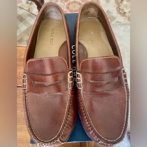 Cole Haan Men's Chestnut Brown Leather Penny Loafers